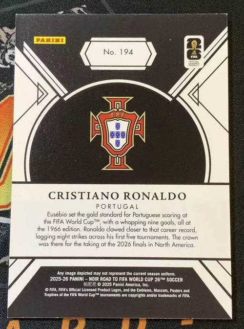 2025-26 Panini Noir Road To FIFA World Cup Cristiano Ronaldo #194 Purple /15
