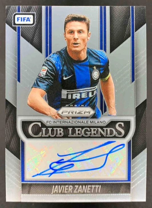 Javier Zanetti 2025-26 Panini Prizm FIFA Club Legends Signatures Auto Milano